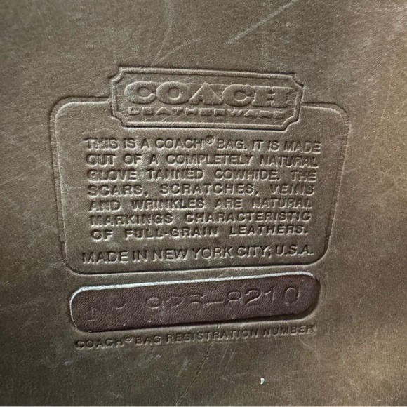 Vintage Coach NYC Slim Satchel Bag 9430, Cashin Era with Glue-In Creed in Putty - Picture 3 of 15